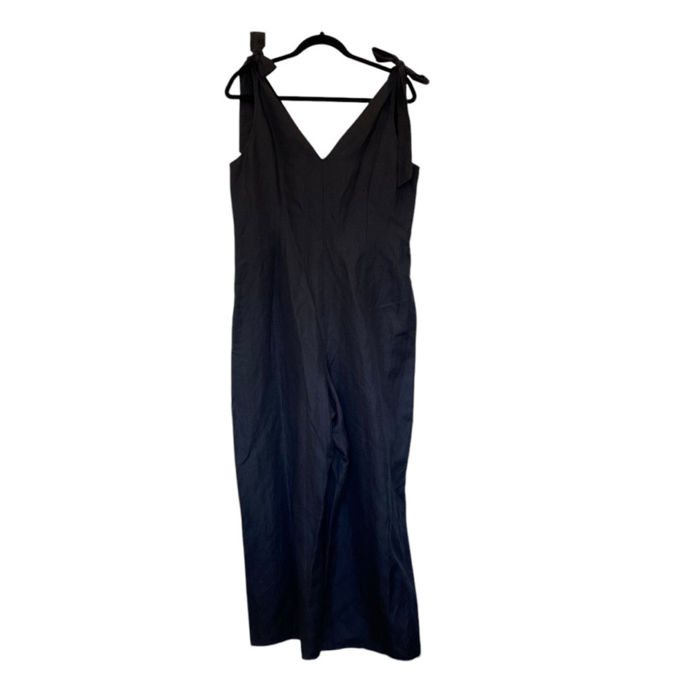 Kate Spade Linen Tie Jumpsuit In Black - Picture 5 of 11